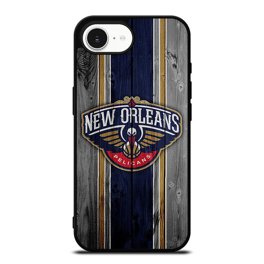 NEW ORLEANS PELICANS WOODEN LOGO iPhone 16e Case Cover