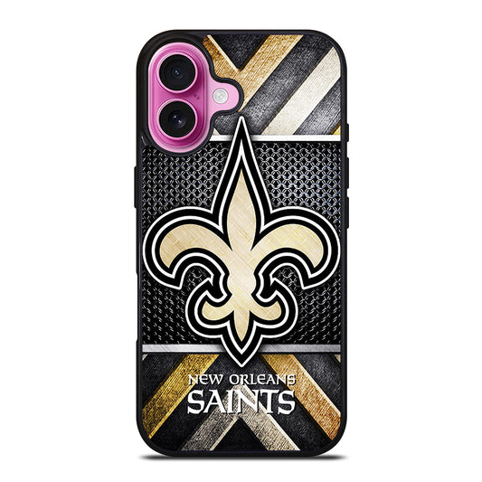 NEW ORLEANS SAINTS METAL LOGO iPhone 16 Plus Case Cover
