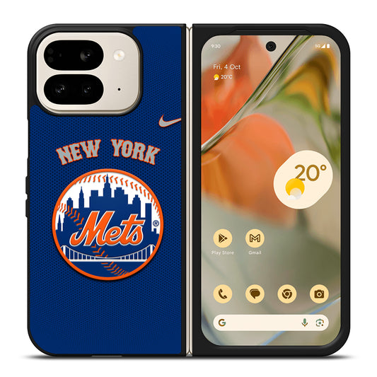 NEW YORK METS LOGO BASEBALL 3 Google Pixel 9 Pro Fold Case Cover