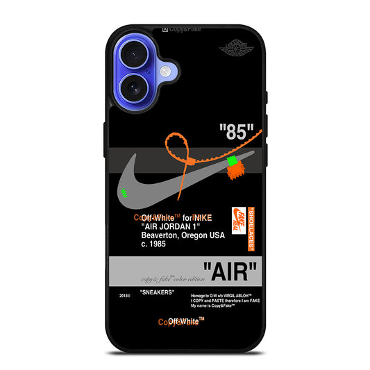 NIKE OFF WHITE AIR JORDAN 1 iPhone 16 Case Cover