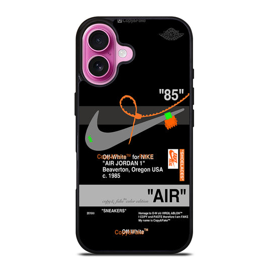 NIKE OFF WHITE AIR JORDAN 1 iPhone 16 Plus Case Cover
