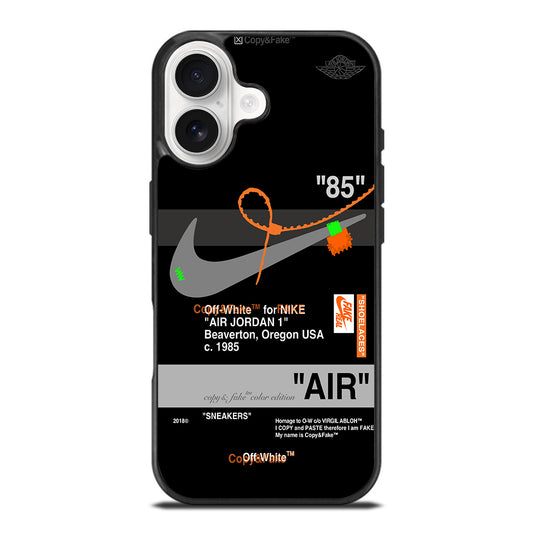 NIKE OFF WHITE AIR JORDAN 1 iPhone 17 Case Cover