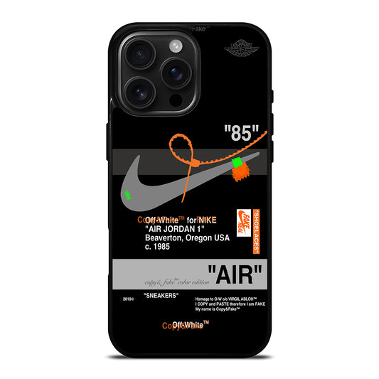 NIKE OFF WHITE AIR JORDAN 1 iPhone 16 Pro Max Case Cover