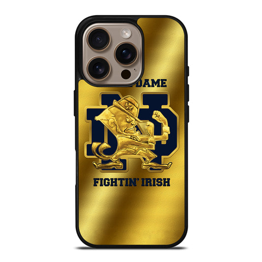 NOTRE DAME FIGHTING IRISH GOLD LOGO iPhone 16 Pro Case Cover