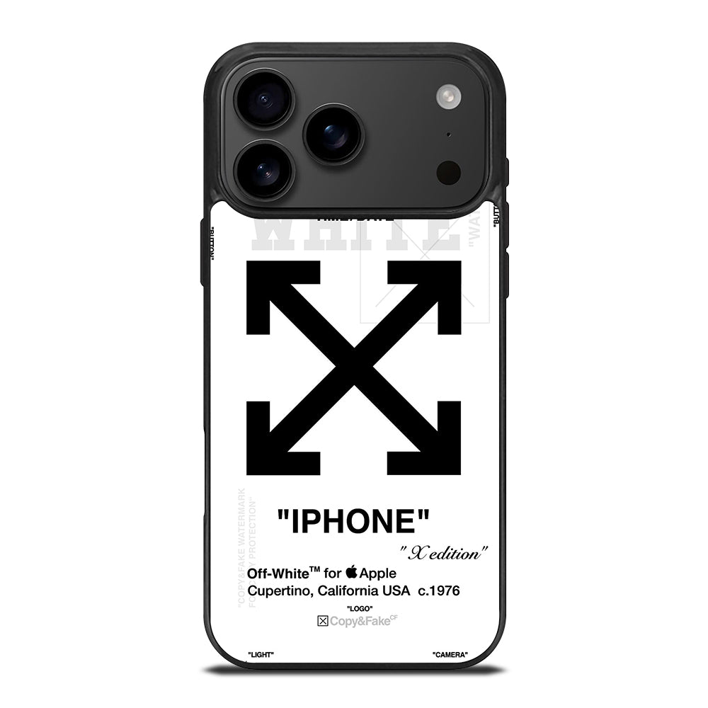 OFF WHITE BLACK CROSS iPhone 17 Pro Max Case Cover