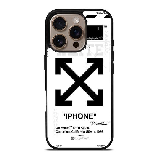 OFF WHITE BLACK CROSS iPhone 16 Pro Case Cover