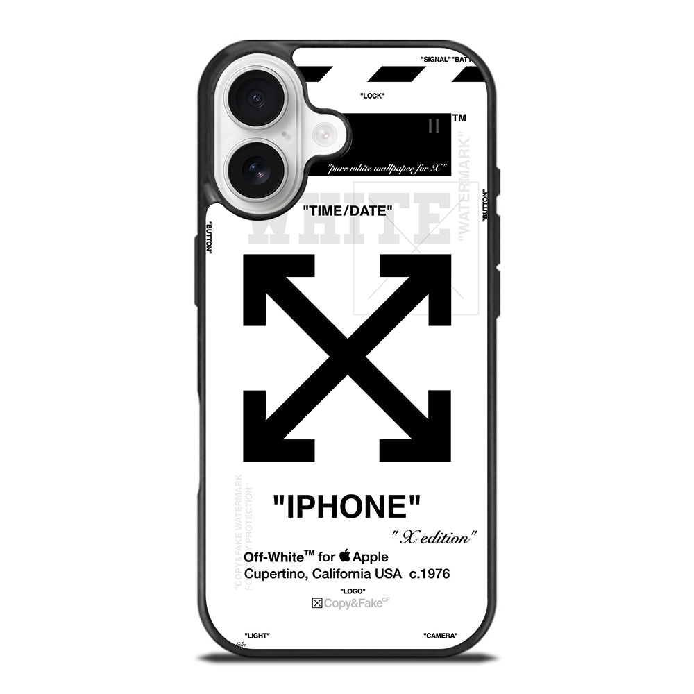 OFF WHITE BLACK CROSS iPhone 17 Case Cover
