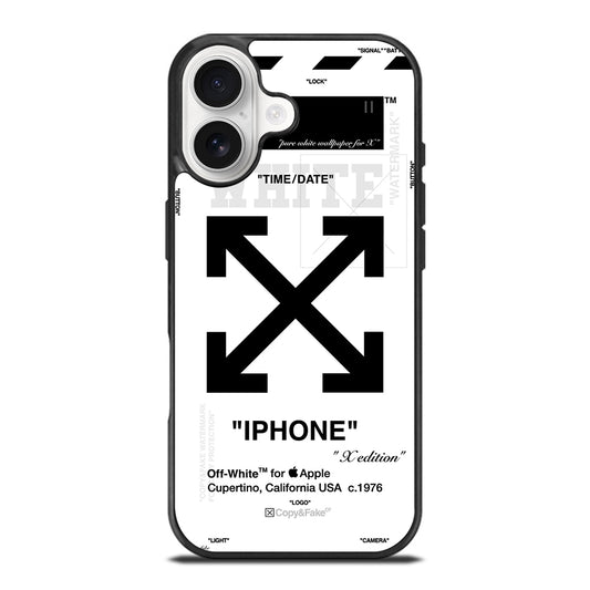 OFF WHITE BLACK CROSS iPhone 17 Case Cover