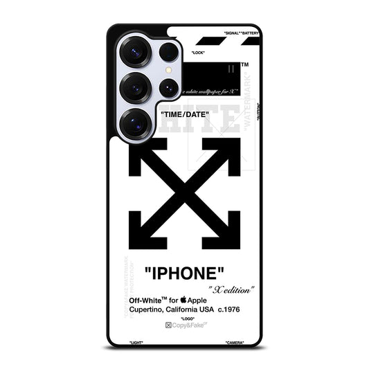 OFF WHITE BLACK CROSS Samsung Galaxy S25 Ultra Case Cover