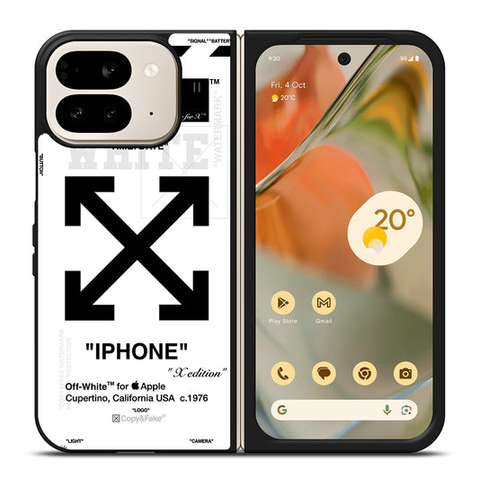 OFF WHITE BLACK CROSS Google Pixel 9 Pro Fold Case Cover