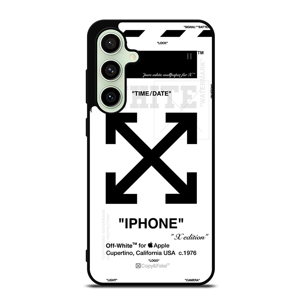 OFF WHITE BLACK CROSS Samsung Galaxy S24 FE Case Cover