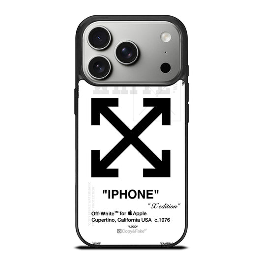 OFF WHITE BLACK CROSS iPhone 17 Pro Case Cover