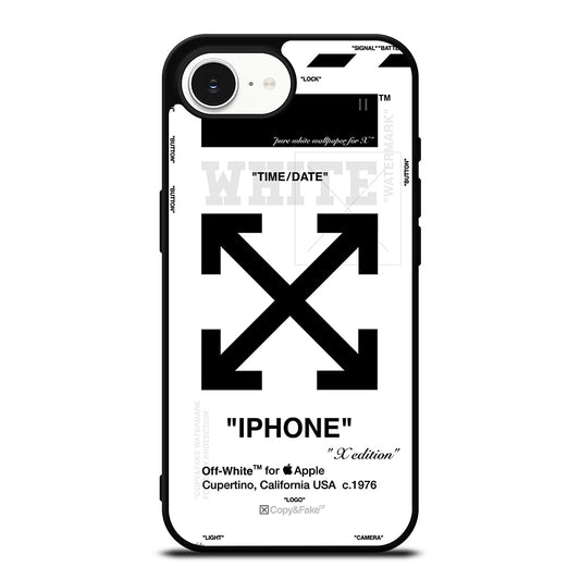 OFF WHITE BLACK CROSS iPhone 16e Case Cover