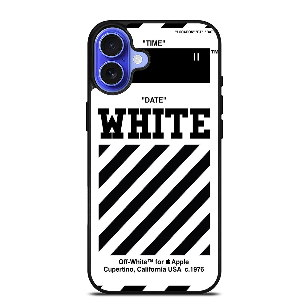 OFF WHITE BLACK STRIPE iPhone 16 Case Cover