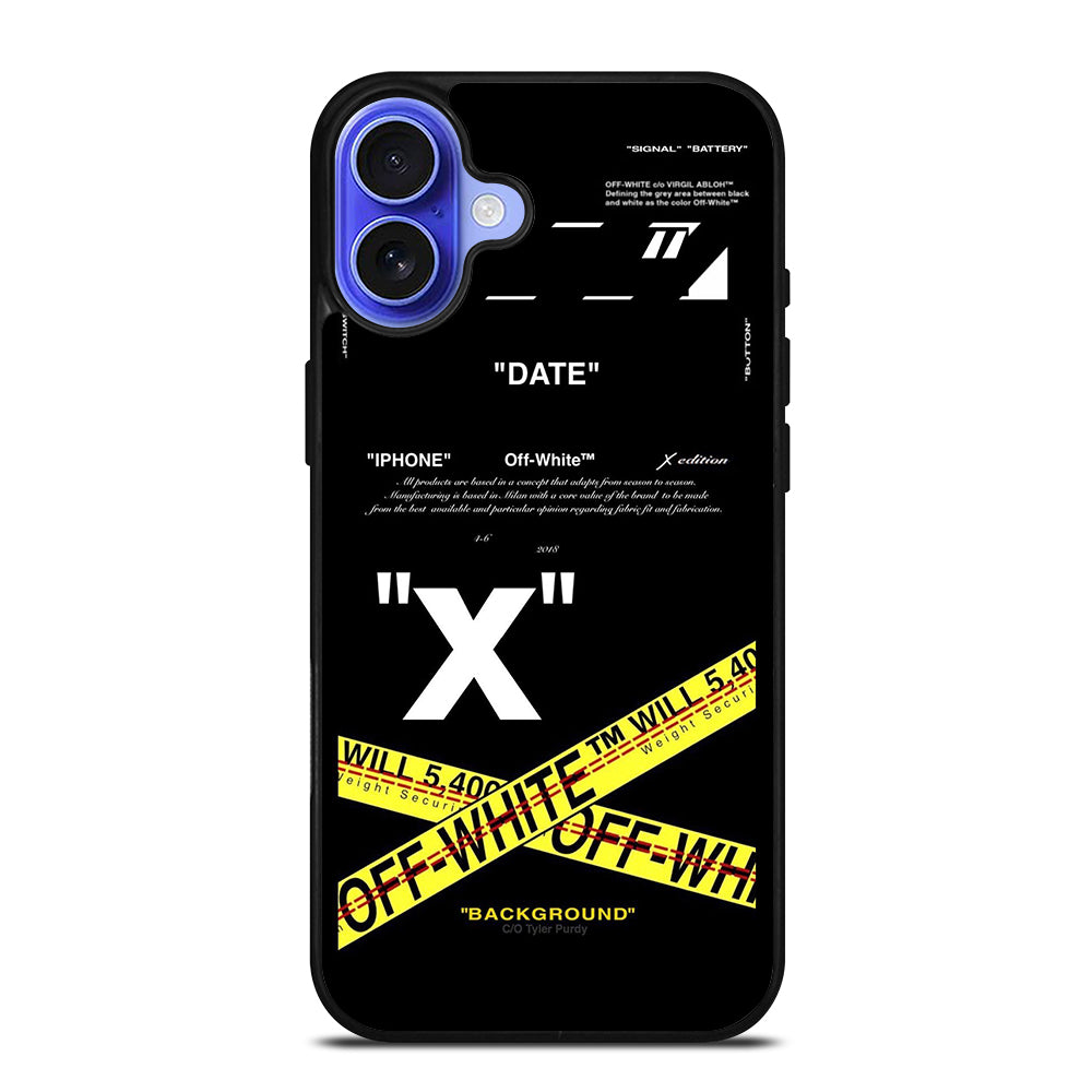 OFF WHITE CROSS iPhone 16 Case Cover