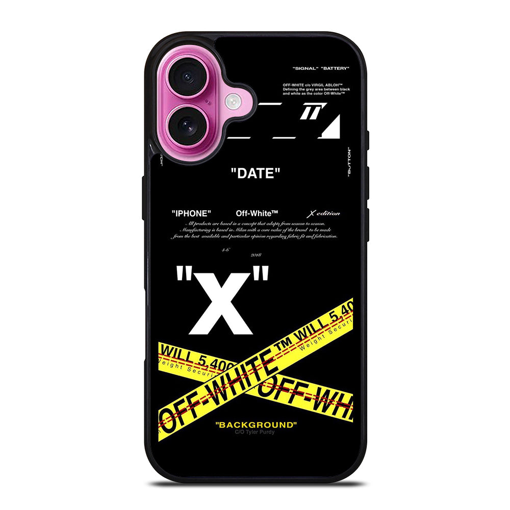 OFF WHITE CROSS iPhone 16 Plus Case Cover