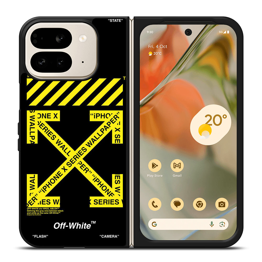 OFF WHITE YELLOW CROSS Google Pixel 9 Pro Fold Case Cover