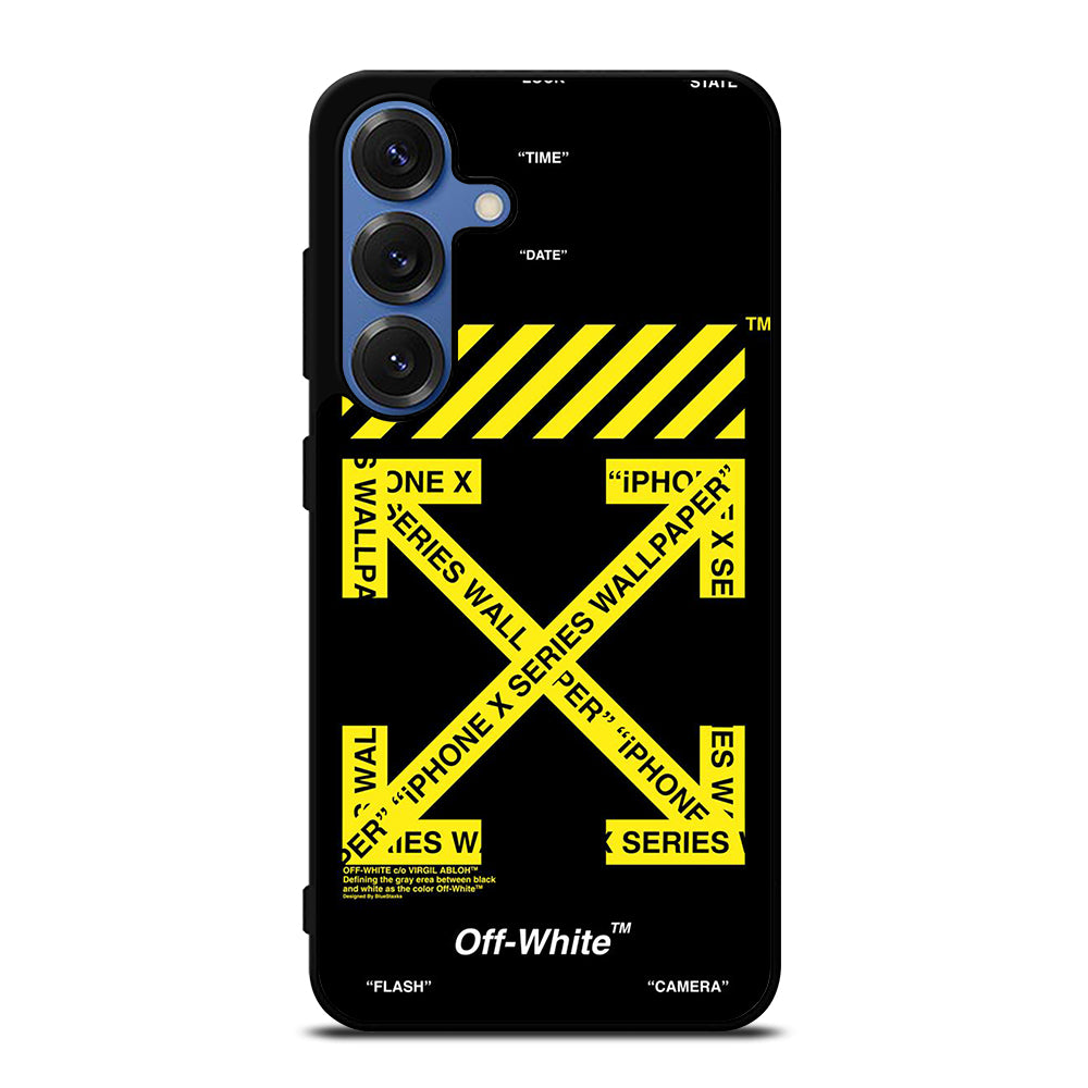 OFF WHITE YELLOW CROSS Samsung Galaxy S25 Case Cover
