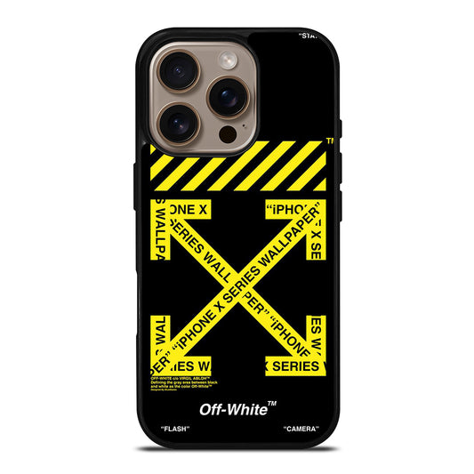 OFF WHITE YELLOW CROSS iPhone 16 Pro Case Cover