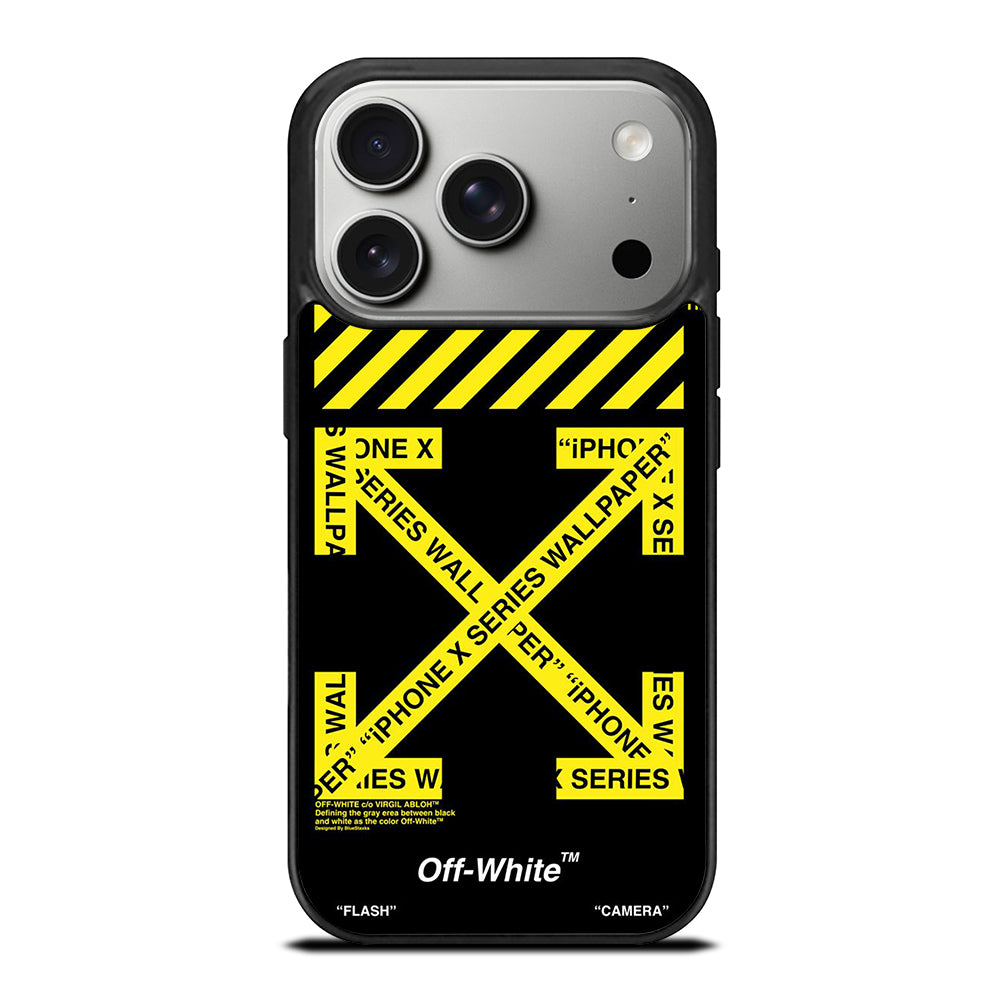 OFF WHITE YELLOW CROSS iPhone 17 Pro Case Cover