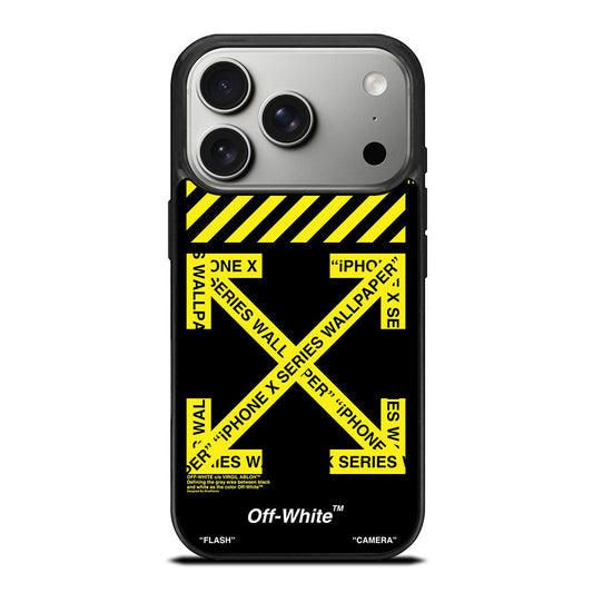 OFF WHITE YELLOW CROSS iPhone 17 Pro Case Cover