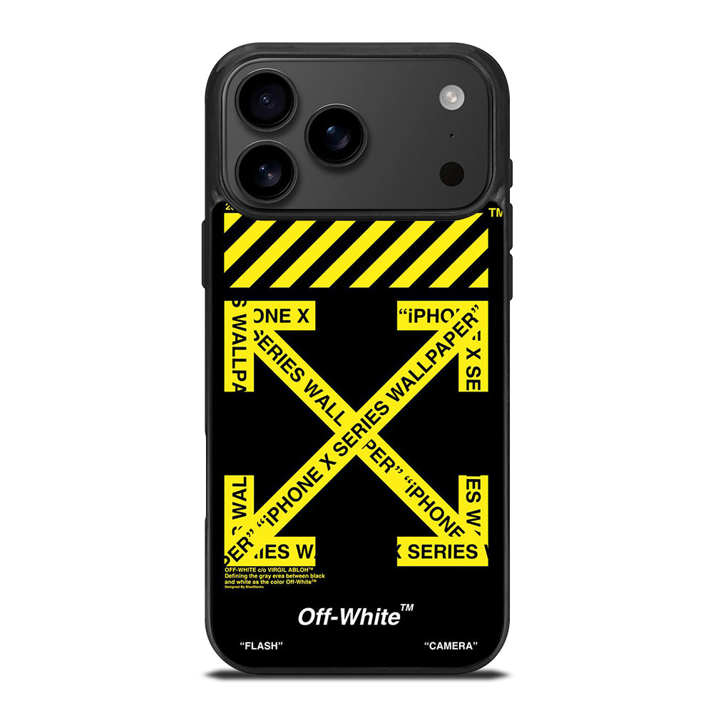 OFF WHITE YELLOW CROSS iPhone 17 Pro Max Case Cover