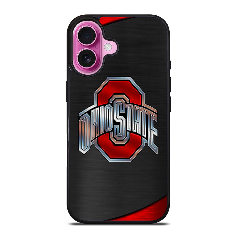 OHIO STATE BUCKEYES METAL LOGO iPhone 16 Plus Case Cover