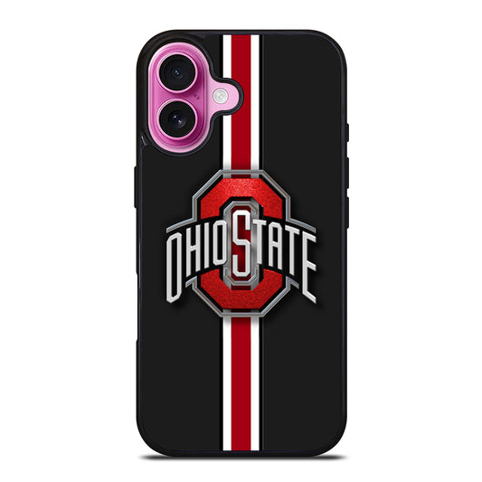 OHIO STATE BUCKEYES STRIPE LOGO iPhone 16 Plus Case Cover