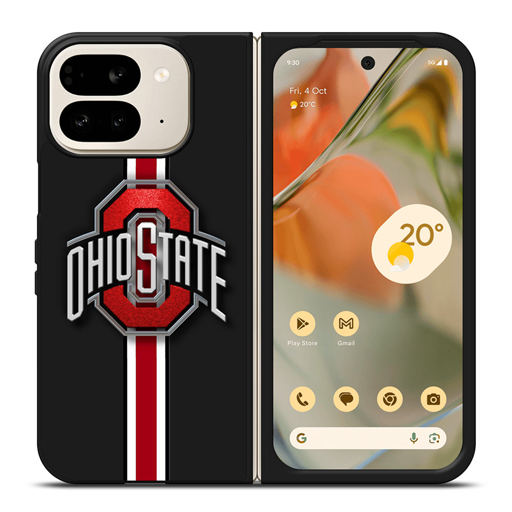 OHIO STATE BUCKEYES STRIPE LOGO Google Pixel 9 Pro Fold Case Cover