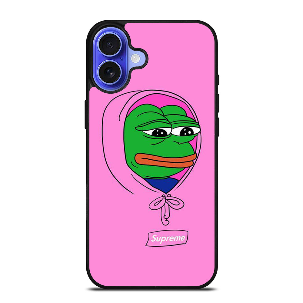 PEPE THE SMUG FROG PINK HOODIE iPhone 16 Case Cover