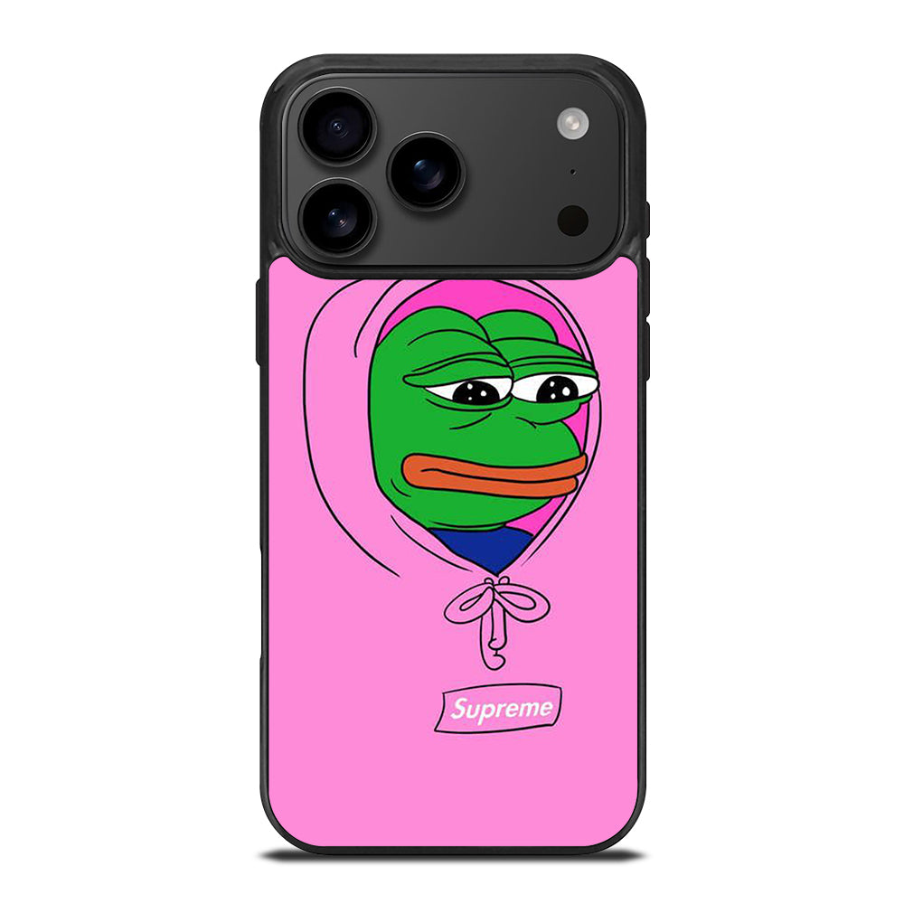 PEPE THE SMUG FROG PINK HOODIE iPhone 17 Pro Max Case Cover