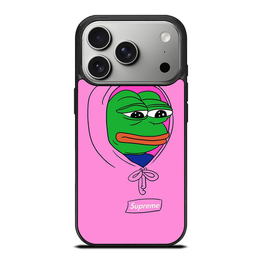 PEPE THE SMUG FROG PINK HOODIE iPhone 17 Pro Case Cover