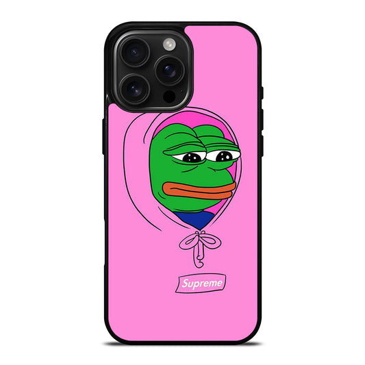 PEPE THE SMUG FROG PINK HOODIE iPhone 16 Pro Max Case Cover