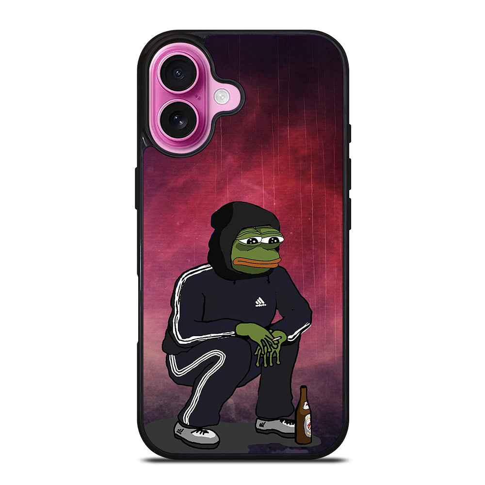 PEPE THE SMUG FROG SAD iPhone 16 Plus Case Cover