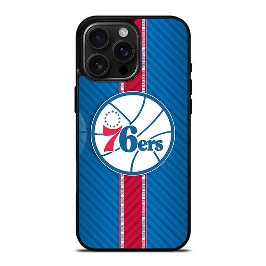 PHILADELPHIA 76ERS STRIPE EMBLEM iPhone 16 Pro Max Case Cover