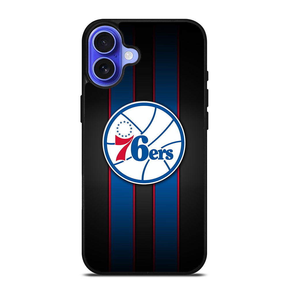 PHILADELPHIA 76ERS STRIPE LOGO iPhone 16 Case Cover