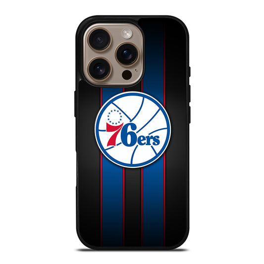 PHILADELPHIA 76ERS STRIPE LOGO iPhone 16 Pro Case Cover