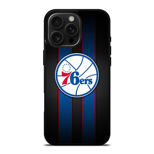 PHILADELPHIA 76ERS STRIPE LOGO iPhone 16 Pro Max Case Cover