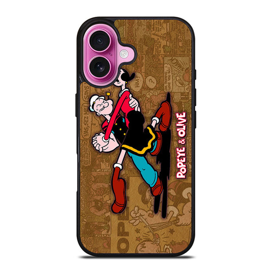 POPEYE AND OLIVE CARTOON iPhone 16 Plus Case Cover