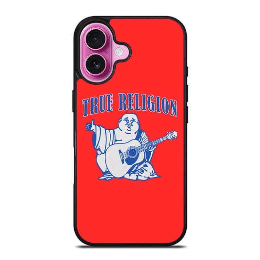 RED BIG BUDDHA TRUE RELIGION LOGO iPhone 16 Plus Case Cover