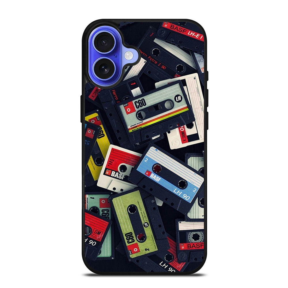 RETRO CASSETTE TAPE PATTERN iPhone 16 Case Cover