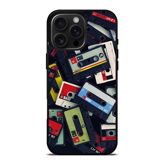 RETRO CASSETTE TAPE PATTERN iPhone 16 Pro Max Case Cover