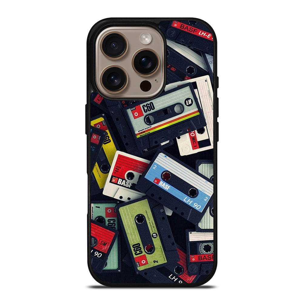 RETRO CASSETTE TAPE PATTERN iPhone 16 Pro Case Cover