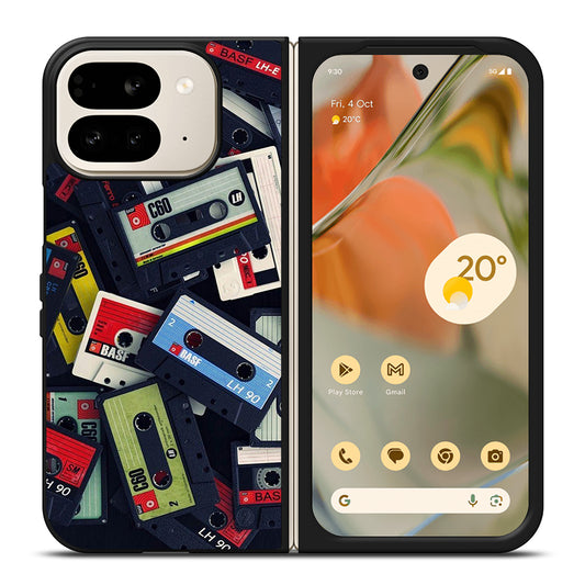 RETRO CASSETTE TAPE PATTERN Google Pixel 9 Pro Fold Case Cover
