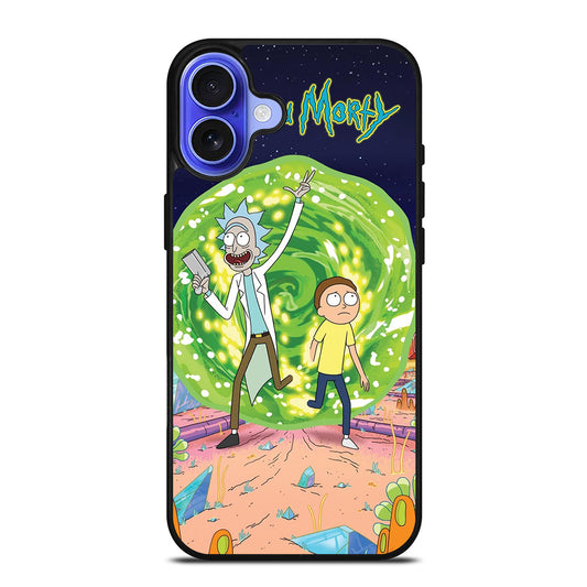 RICK AND MORTY IN PORTAL iPhone 16 Case Cover