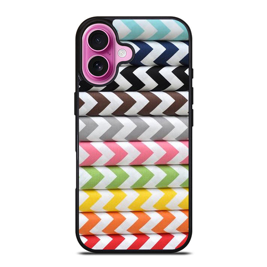 RILEY BLAKE CHEVRON PATTERN COLORFUL iPhone 16 Plus Case Cover