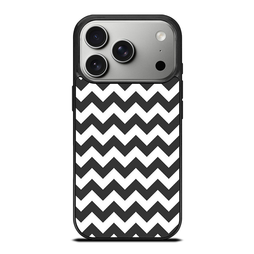 RILEY BLAKE CHEVRON PATTERN GREY iPhone 17 Pro Case Cover