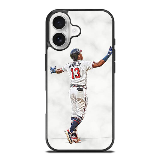 RONALD ACUNA JR ATLANTA BRAVES MARBLE iPhone 17 Case Cover