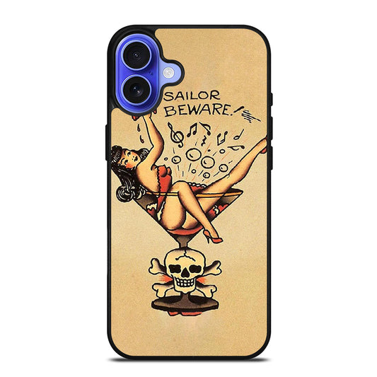 SAILOR JERRY BEWARE TATTOO iPhone 16 Case Cover