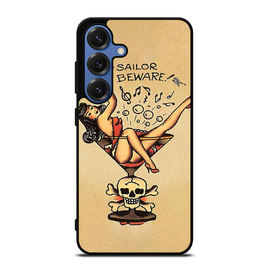 SAILOR JERRY BEWARE TATTOO Samsung Galaxy S25 Case Cover